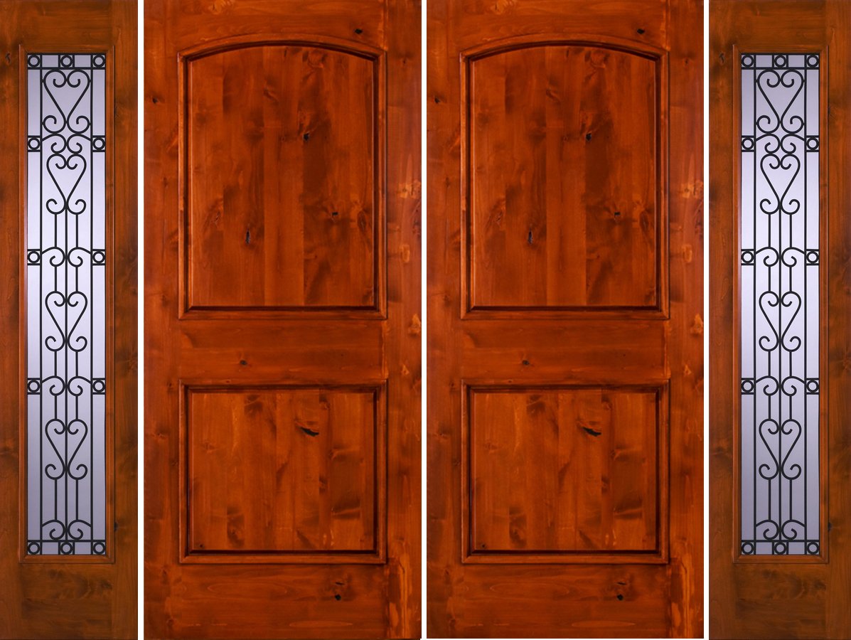 sw66 knotty alder double door with chateau sidelites